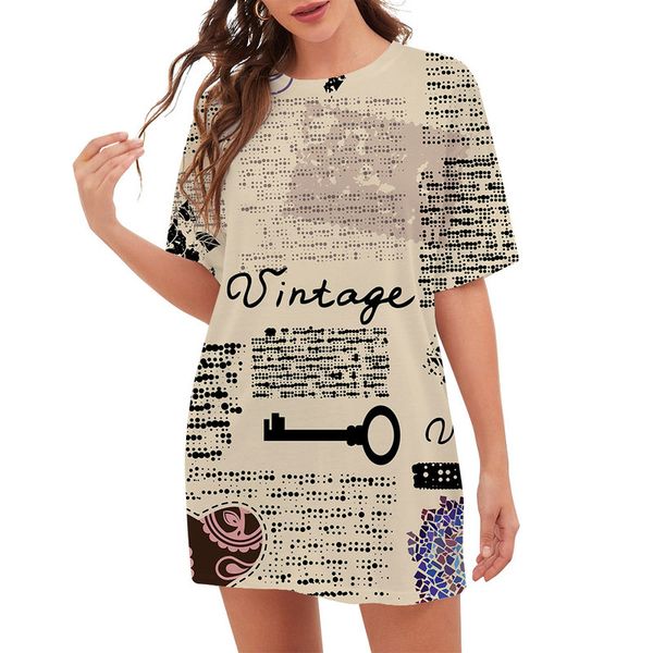 cloocl newspaper women t-shirts printed lady clothes loose short sleeve hip-hop style teens leisure outfits, White
cloocl newspaper women t-shirts printed lady clothes loose short sleeve hip-hop style teens leisure outfits, White