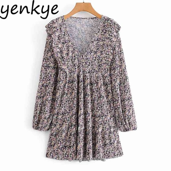 summer women ruffle vintage floral print long sleeve v neck pleated casual dress short vestido 210514, Black;gray
summer women ruffle vintage floral print long sleeve v neck pleated casual dress short vestido 210514, Black;gray