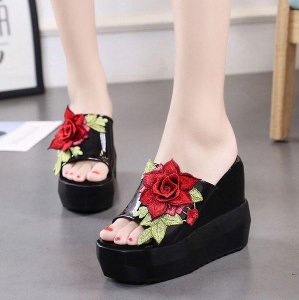 sandals summer women platform shoes high heel genuine leather ladies wedges open toe sandalias for, Black
sandals summer women platform shoes high heel genuine leather ladies wedges open toe sandalias for, Black