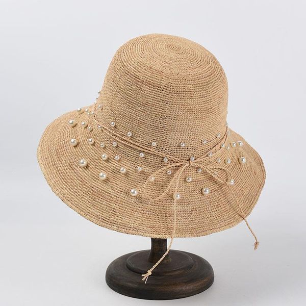 wide brim hats vacation beach accessories womens sun hat uv protection big pearl crochet raffia summer items woven visor straw cap, Blue;gray
wide brim hats vacation beach accessories womens sun hat uv protection big pearl crochet raffia summer items woven visor straw cap, Blue;gray