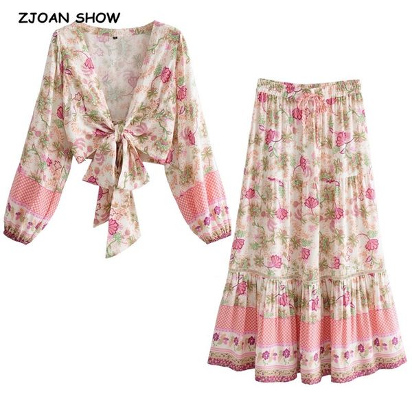 two piece dress 2021 bohemia hit color flower print hem tie bow kimono shirt women elastic waist maxi long skirt pink holiday 2 pi, White
two piece dress 2021 bohemia hit color flower print hem tie bow kimono shirt women elastic waist maxi long skirt pink holiday 2 pi, White