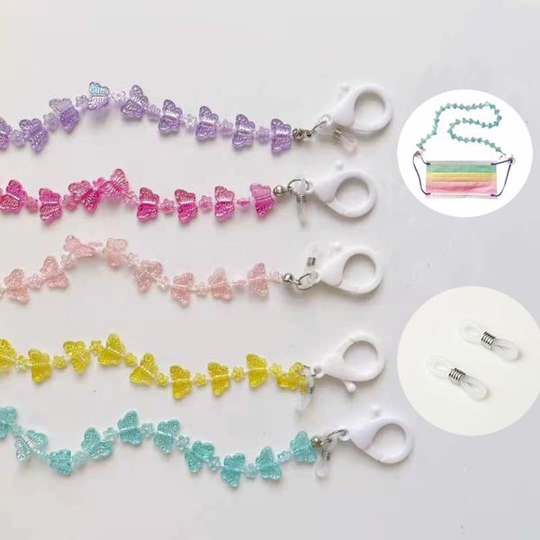 sunglasses frames kid's glasses strap acrylic colorful butterfly anti-lost mask chain lanyard holder neck cord eyewear jewelry, Silver
sunglasses frames kid's glasses strap acrylic colorful butterfly anti-lost mask chain lanyard holder neck cord eyewear jewelry, Silver