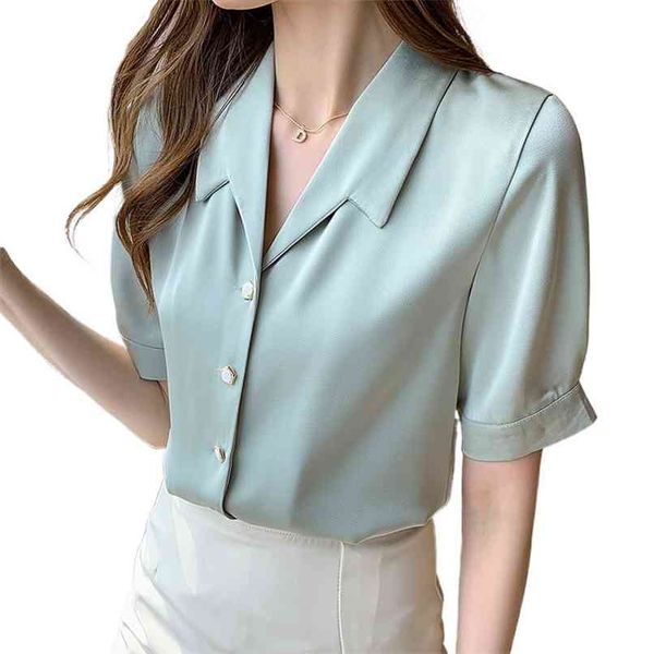 short-sleeved satin shirts for women temperament draped texture solid color wild thin clothes 210520, White
short-sleeved satin shirts for women temperament draped texture solid color wild thin clothes 210520, White