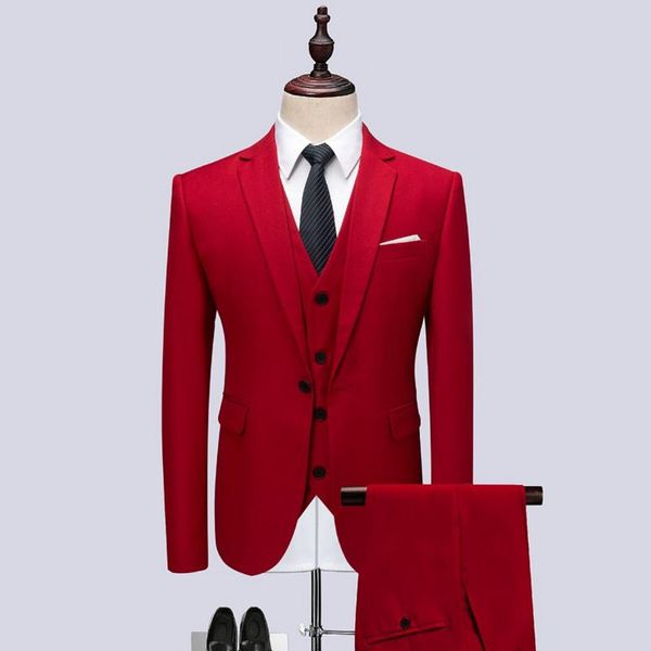 men red suit three-piece sets high-grade elegant men's party dress size s-6xl male jackets & vests pants suits blazers, White;black
men red suit three-piece sets high-grade elegant men's party dress size s-6xl male jackets & vests pants suits blazers, White;black