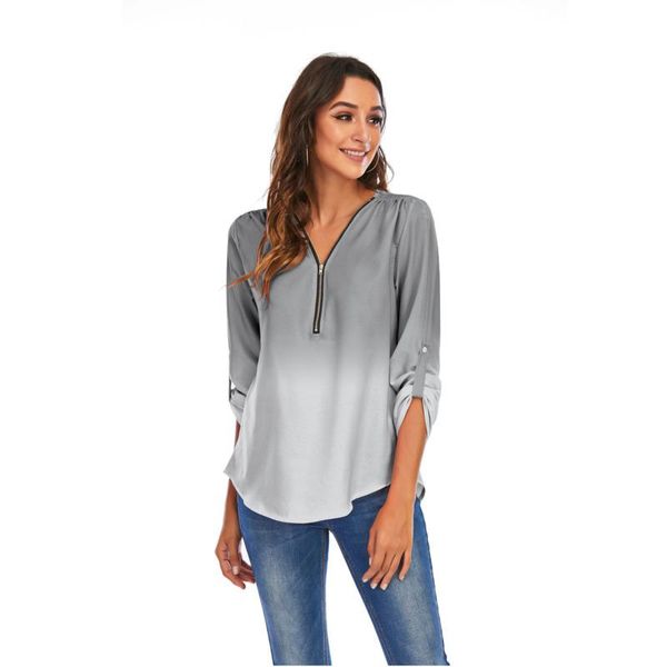 women's blouses & shirts 2021 autumn summer casual blouse women and shirt long sleeve grey solid v-neck chiffon, White
women's blouses & shirts 2021 autumn summer casual blouse women and shirt long sleeve grey solid v-neck chiffon, White