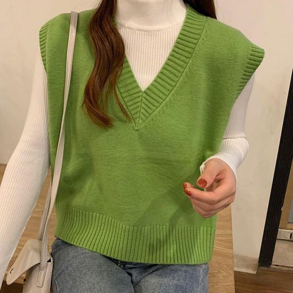 women's vests sweater vest elegant student v-neck pullover loose casual knitting outerwear qt5a, Black;white
women's vests sweater vest elegant student v-neck pullover loose casual knitting outerwear qt5a, Black;white