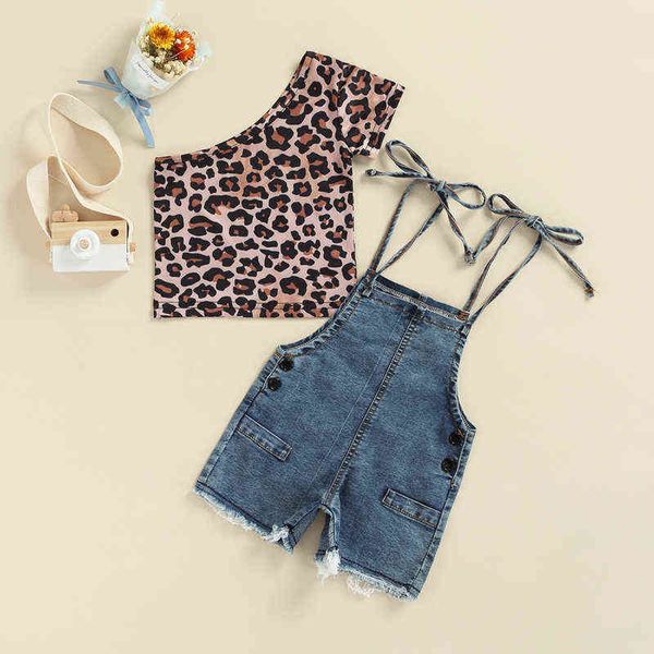 0-4y girls clothes summer 2pcs outfit one shoulder leopard print crop + blue suspender jeans shorts sets g220217, White
0-4y girls clothes summer 2pcs outfit one shoulder leopard print crop + blue suspender jeans shorts sets g220217, White