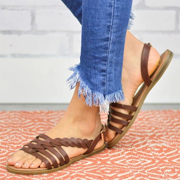 rome woman sandals women solid buckle strap shoes casual female weave flats women's open toe ladies footwear summer plus size, Black
rome woman sandals women solid buckle strap shoes casual female weave flats women's open toe ladies footwear summer plus size, Black