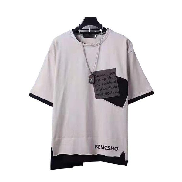 men's t-shirts casual t-shirt retro splicing pocket o-neck summer short sleeve, White;black
men's t-shirts casual t-shirt retro splicing pocket o-neck summer short sleeve, White;black