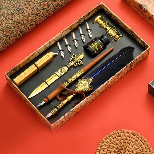retro fountain pen calligraphy with ink set european style feather dip pen british creative pens for writing school supplies
retro fountain pen calligraphy with ink set european style feather dip pen british creative pens for writing school supplies
