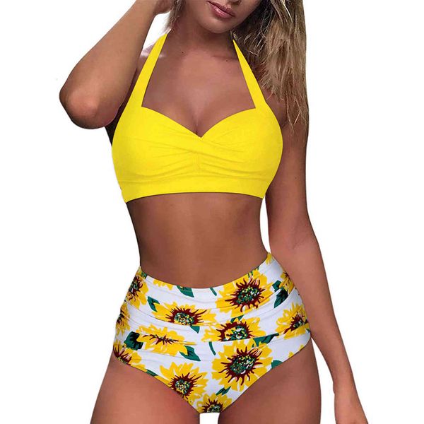 printed women's two-piece bikini, suspender swimsuit, high waist and collar, reinforced filling bikini suit, brazilian beach
printed women's two-piece bikini, suspender swimsuit, high waist and collar, reinforced filling bikini suit, brazilian beach