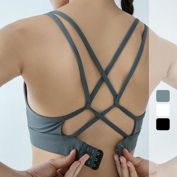 women's adjustable back buckle sports bra cross fitness high impact yoga running gym push-up vest clothing, White;black
women's adjustable back buckle sports bra cross fitness high impact yoga running gym push-up vest clothing, White;black