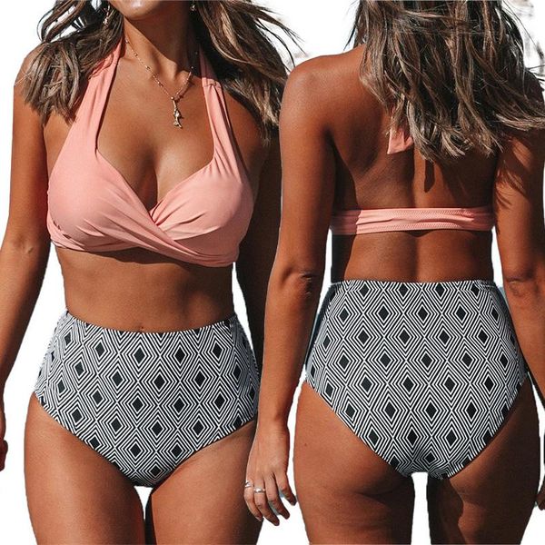 women's swimwear retro pink padded bra high waist bikini sets women fashion push up bottom female beach swimming suit, White;black
women's swimwear retro pink padded bra high waist bikini sets women fashion push up bottom female beach swimming suit, White;black