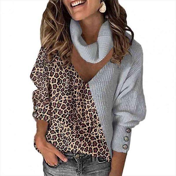 woman sweaters knitted leopard patchwork turtleneck sweaters jumpers long lantern sleeve loose blusa de frio feminina, White;black
woman sweaters knitted leopard patchwork turtleneck sweaters jumpers long lantern sleeve loose blusa de frio feminina, White;black