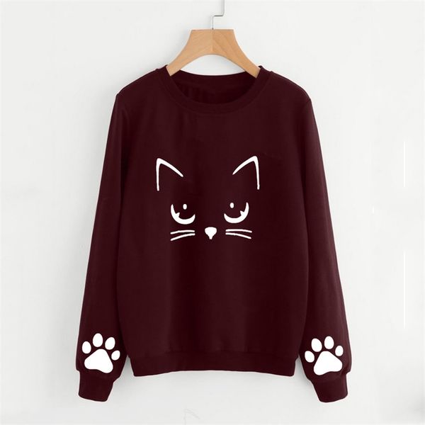 autumn and winter 2020 new printed cat round neck sweater loose long sleeve pullover women's jacket, Black
autumn and winter 2020 new printed cat round neck sweater loose long sleeve pullover women's jacket, Black