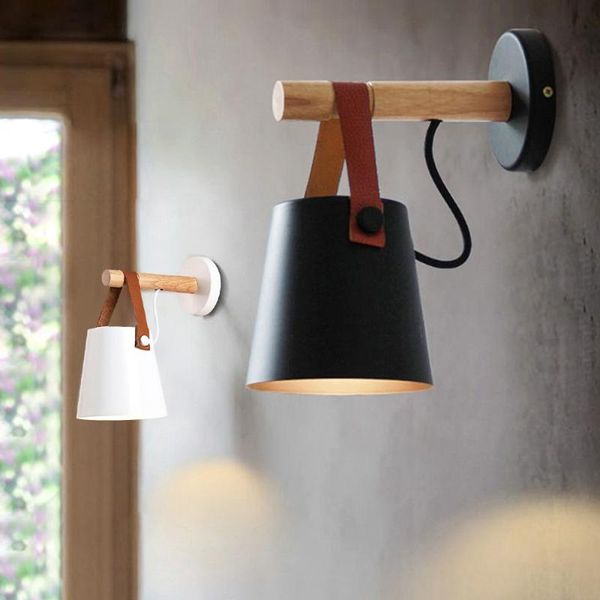 wall lamp led light wood lamps modern nordic style bed bedside e27 85-265v white & black lampshade home decor
wall lamp led light wood lamps modern nordic style bed bedside e27 85-265v white & black lampshade home decor