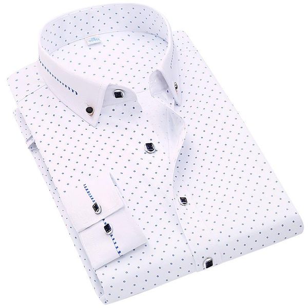 men's casual shirts trendy white men shirt spring long sleeve plaid print social dress causal button slim fit brand clothing camisa, White;black
men's casual shirts trendy white men shirt spring long sleeve plaid print social dress causal button slim fit brand clothing camisa, White;black