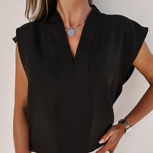 women's blouses & shirts 2021 summer patchwork v-neck blouse black short sleeve female spring solid office fashion casual ladies top, White
women's blouses & shirts 2021 summer patchwork v-neck blouse black short sleeve female spring solid office fashion casual ladies top, White