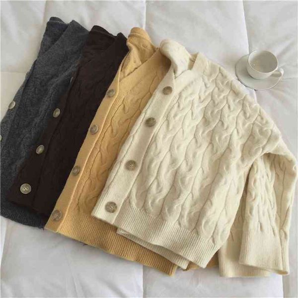 autumn and winter women's sweater casual solid color v-neck long-sleeved loose cardigan 210430, White
autumn and winter women's sweater casual solid color v-neck long-sleeved loose cardigan 210430, White