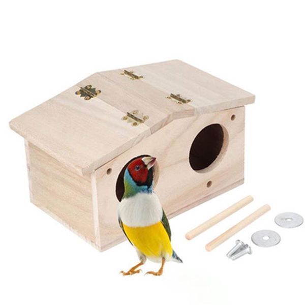 bird cages nest cage breeding box solid wood outdoor wooden house parrot