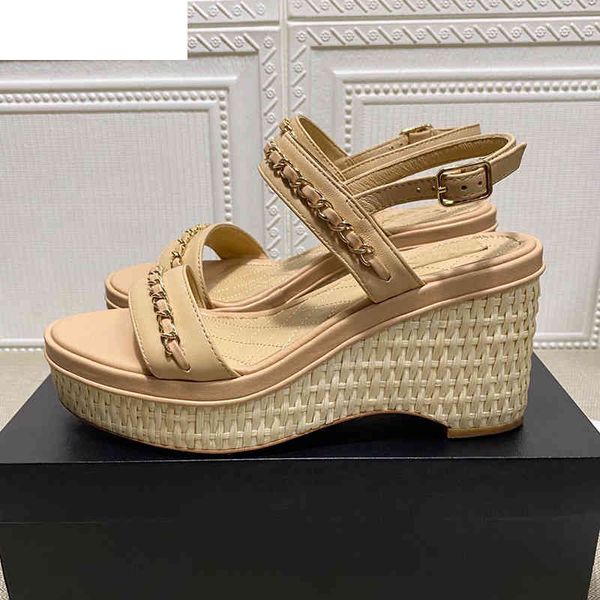 sandals summer cane weave wedge high heel sandal women bohemian style metal chain decor real leather one strap buckle strap sandal, Black
sandals summer cane weave wedge high heel sandal women bohemian style metal chain decor real leather one strap buckle strap sandal, Black