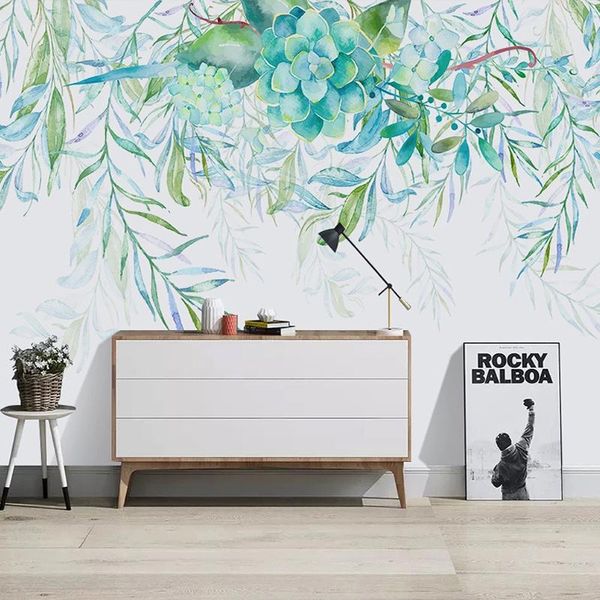 wallpapers custom 3d mural wallpaper decor hand painted watercolor green leaves fresco bedroom living room sofa tv background wall covering
wallpapers custom 3d mural wallpaper decor hand painted watercolor green leaves fresco bedroom living room sofa tv background wall covering
