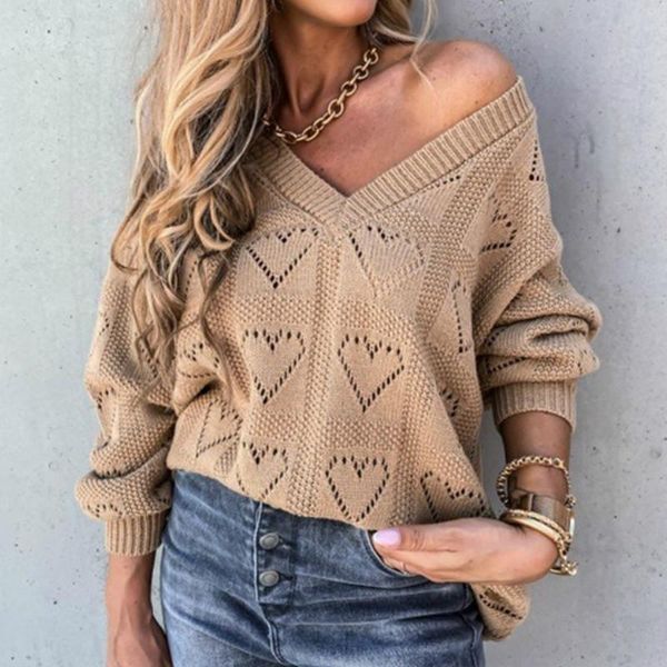 women's sweaters ladies casual knitted crochet women solid heart pattern v neck hollow out loose jumper pullovers baggy autumn clothes, White;black
women's sweaters ladies casual knitted crochet women solid heart pattern v neck hollow out loose jumper pullovers baggy autumn clothes, White;black