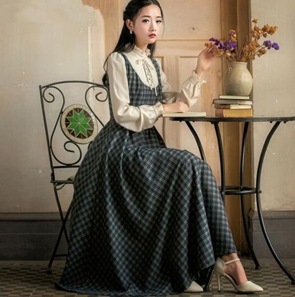 casual dresses chinese style elegant women long plaid faux two-piece slim winter derss vintage mori girl big swing fairy dinner party, Black;gray
casual dresses chinese style elegant women long plaid faux two-piece slim winter derss vintage mori girl big swing fairy dinner party, Black;gray