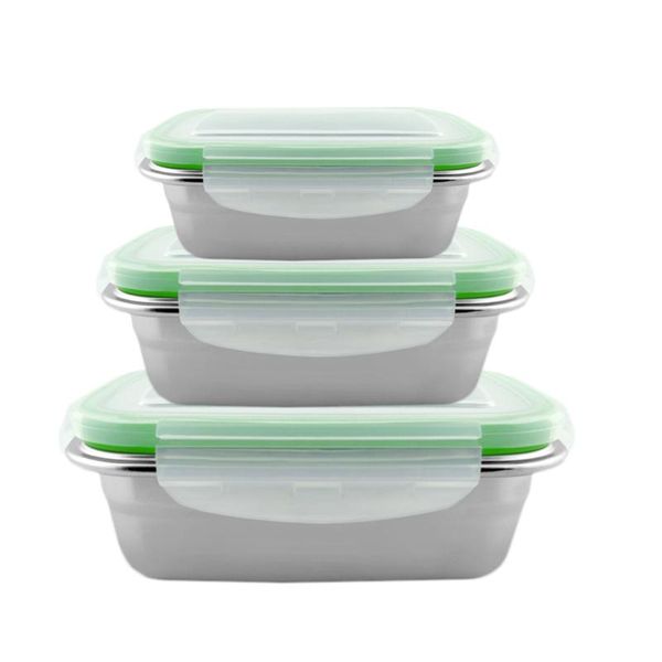 dinnerware sets stainless steel crisper box container leakproof rectangular three-piece portable lunch bento kitchen storage with lids
dinnerware sets stainless steel crisper box container leakproof rectangular three-piece portable lunch bento kitchen storage with lids