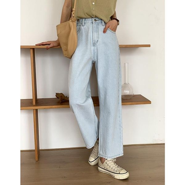 women's jeans south korea 2021 summer washed light blue straight canister adjustable waist thin wide-legged
women's jeans south korea 2021 summer washed light blue straight canister adjustable waist thin wide-legged