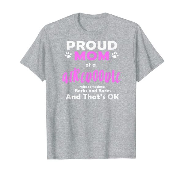 airedoodle mom dog shirt poodle airedale terrier = t-shirt, White;black