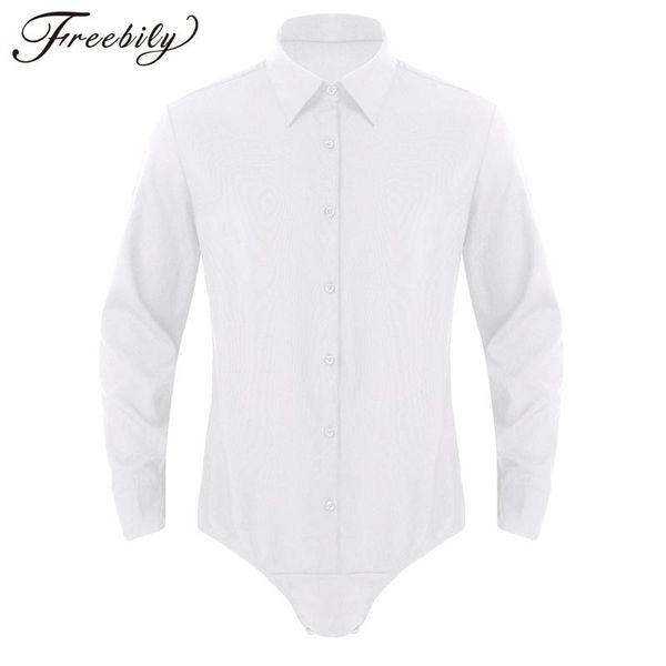 men's casual shirts mens male turn-down collar hemd-body costumes button down office business bodysuit shirt for evening clubwear, White;black
men's casual shirts mens male turn-down collar hemd-body costumes button down office business bodysuit shirt for evening clubwear, White;black