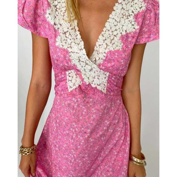 party dresses boho inspired floral print lace neckline waist tie women dress midi elegant pink for, White;black
party dresses boho inspired floral print lace neckline waist tie women dress midi elegant pink for, White;black