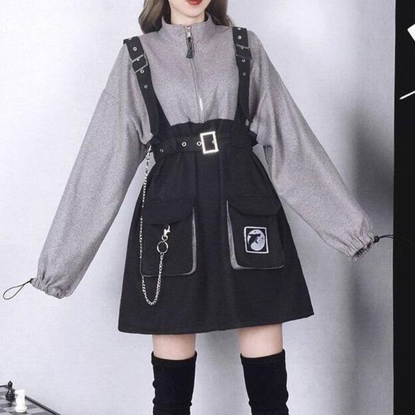 casual dresses retro gothic girls punk mini vintage women high waist long sleeve hat collar black plus size, Black;gray
casual dresses retro gothic girls punk mini vintage women high waist long sleeve hat collar black plus size, Black;gray