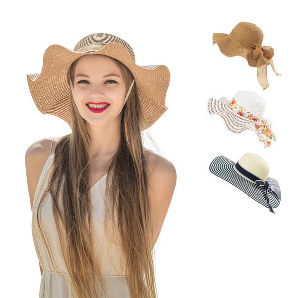 wide brim hats women's hat summer straw big sun uv protection panama floppy beach raffia ladies bow chapeau femmel, Blue;gray
wide brim hats women's hat summer straw big sun uv protection panama floppy beach raffia ladies bow chapeau femmel, Blue;gray