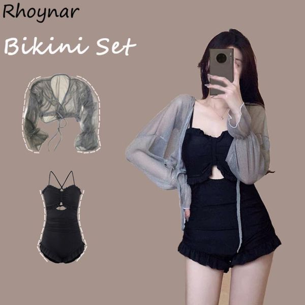 women's swimwear bikini sets women slimming bodycon korean style long sleeve sun protection beach seaside summer swimsuit sweet bow ruf, White;black
women's swimwear bikini sets women slimming bodycon korean style long sleeve sun protection beach seaside summer swimsuit sweet bow ruf, White;black