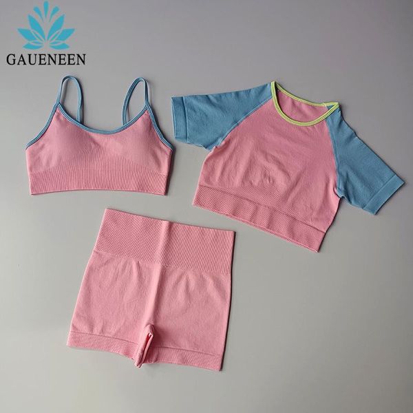 yoga outfit gaueneen 3 pieces seamless shorts set women gym clothing sports bra short sleeve crop high waist sportswear
yoga outfit gaueneen 3 pieces seamless shorts set women gym clothing sports bra short sleeve crop high waist sportswear