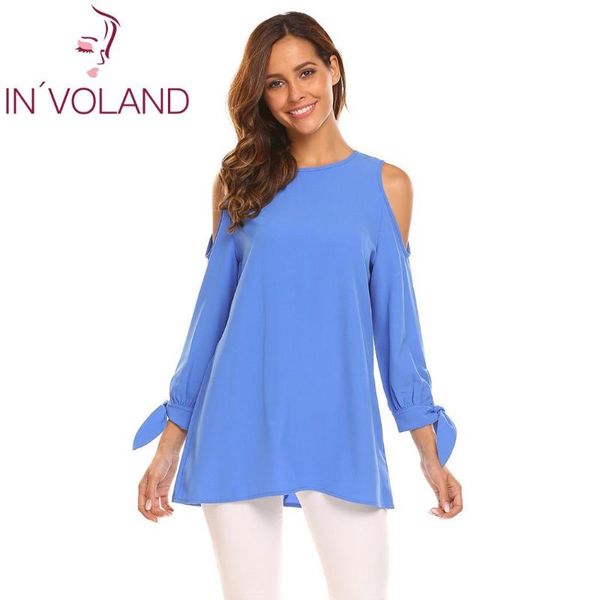 women's blouses & shirts women cold shoulder keyhole tie up sleeve solid loose chiffon blouse, White
women's blouses & shirts women cold shoulder keyhole tie up sleeve solid loose chiffon blouse, White