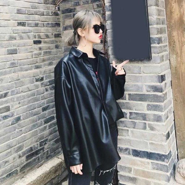 vintage harajuku leather moto jacket winter loose long sleeve pu and coat women korean outerwear lady streetwear warm 210604, Black
vintage harajuku leather moto jacket winter loose long sleeve pu and coat women korean outerwear lady streetwear warm 210604, Black