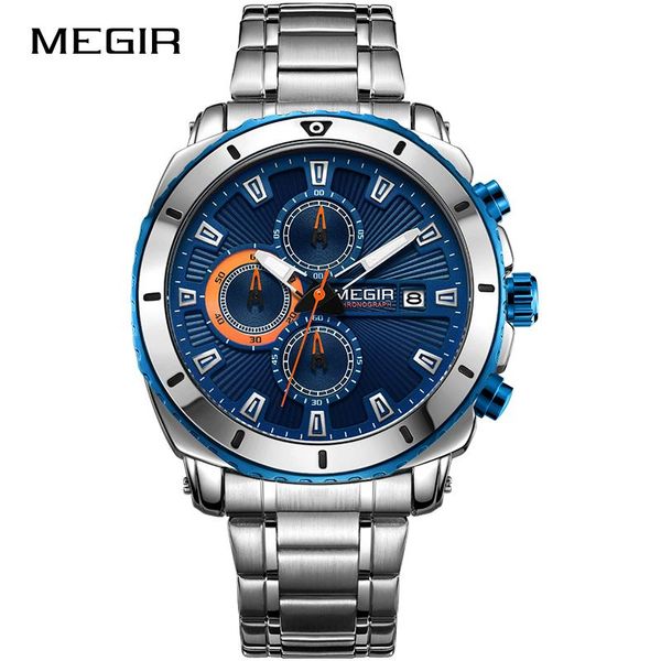 wristwatches megir chronograph quartz watch men stainless-steel business male hour date clock relogio masculino, Slivery;brown
wristwatches megir chronograph quartz watch men stainless-steel business male hour date clock relogio masculino, Slivery;brown