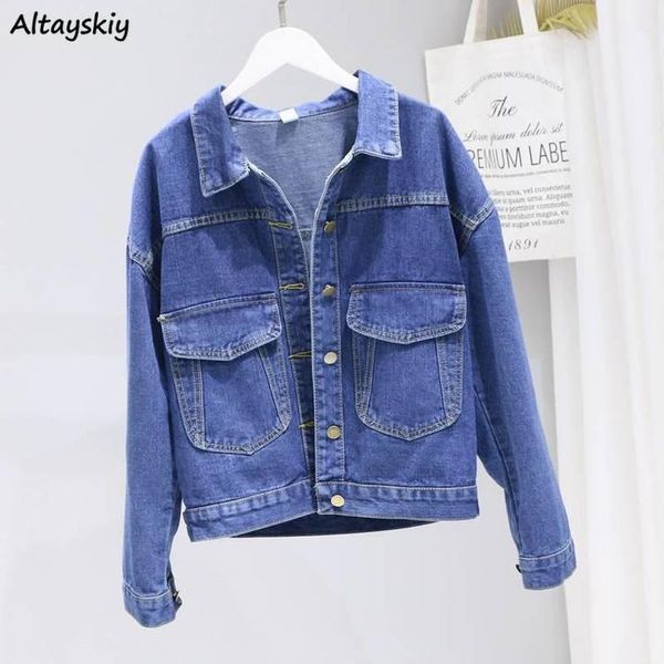 women's jackets women basic denim solid single breasted turn-down collar thin bf loose casual korean style stylish chic simple vintage, Black;brown
women's jackets women basic denim solid single breasted turn-down collar thin bf loose casual korean style stylish chic simple vintage, Black;brown