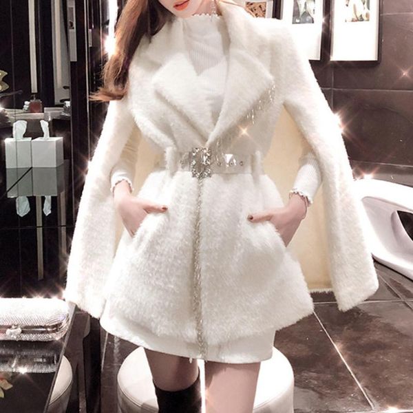 women's fur & faux 2021 autumn and winter ladies temperament white fashion trend warm long-sleeved cloak elegant coat women, Black
women's fur & faux 2021 autumn and winter ladies temperament white fashion trend warm long-sleeved cloak elegant coat women, Black