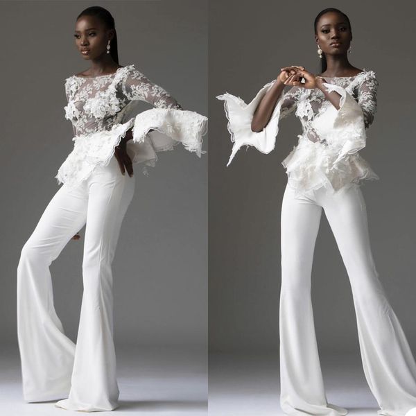 2 pcs bridal prom dresses custom made long sleeve see thru 3d flower appliques formal party dress women pant suits, Black
2 pcs bridal prom dresses custom made long sleeve see thru 3d flower appliques formal party dress women pant suits, Black