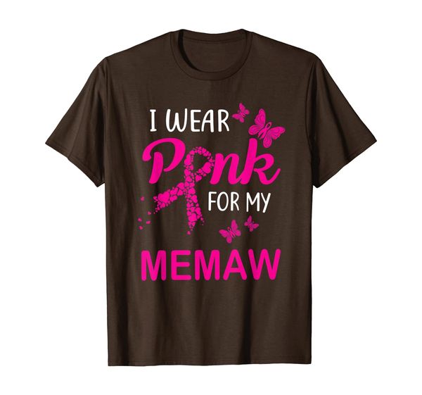 i wear pink for my memaw breast cancer awareness t-shirt, White;black