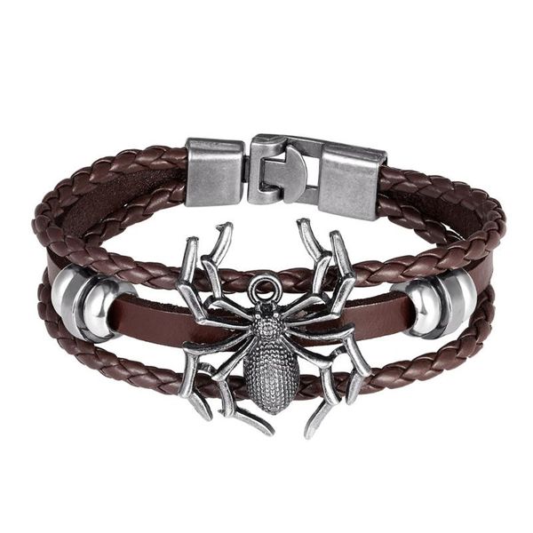 link, chain unique design punk rivet vampire spider leather bracelet cuff rope ladies men fashion year's gift pulseira, Black
link, chain unique design punk rivet vampire spider leather bracelet cuff rope ladies men fashion year's gift pulseira, Black