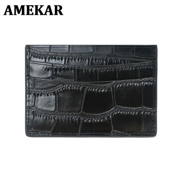 card holders classic crocodile pattern holder men women genuine leather case id wallet purse pouch, Brown;gray
card holders classic crocodile pattern holder men women genuine leather case id wallet purse pouch, Brown;gray