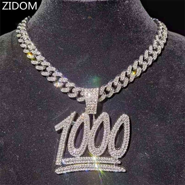 men hip hop 1000 number pendant necklace with 13mm miami cuban chain iced out bling hiphop necklaces male fashion jewelry 210721, Silver
men hip hop 1000 number pendant necklace with 13mm miami cuban chain iced out bling hiphop necklaces male fashion jewelry 210721, Silver