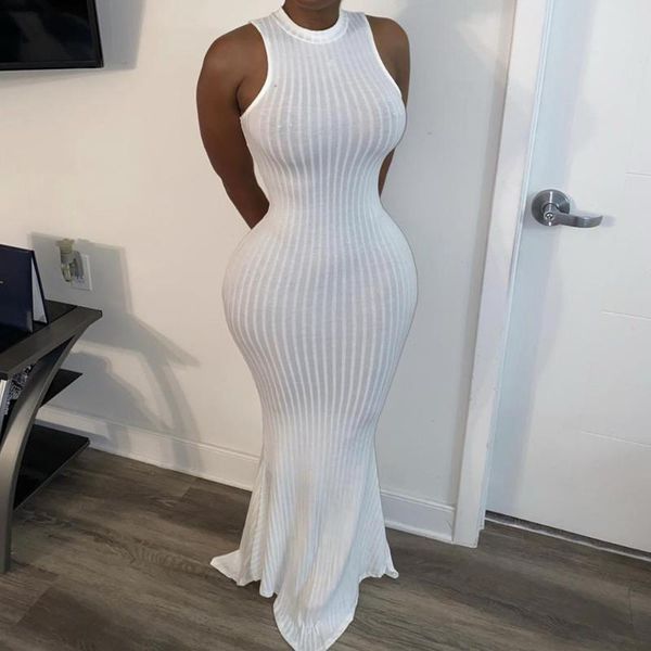 knitted ribbed evening party mermaid dress women o-neck sleeveless elegant celebrity bodycon maxi long dresses robe femme casual, Black;gray
knitted ribbed evening party mermaid dress women o-neck sleeveless elegant celebrity bodycon maxi long dresses robe femme casual, Black;gray