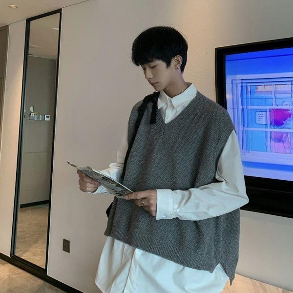 men's vests knitted vest sweater men classic sleeveless v-neck loose pullover sweaters spring autumn outer wear oversized coat male clo, Black;white
men's vests knitted vest sweater men classic sleeveless v-neck loose pullover sweaters spring autumn outer wear oversized coat male clo, Black;white
