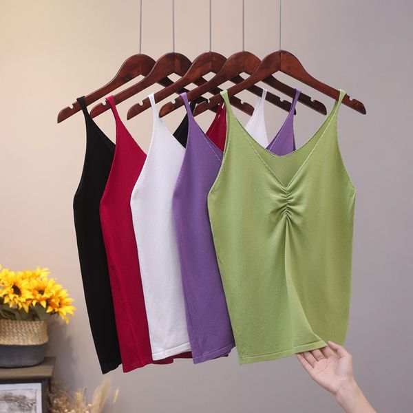 summer women knitted camis knitting tank vest female elastic strecth solid fitness v-neck tape sleeveless shirt 210423, White
summer women knitted camis knitting tank vest female elastic strecth solid fitness v-neck tape sleeveless shirt 210423, White